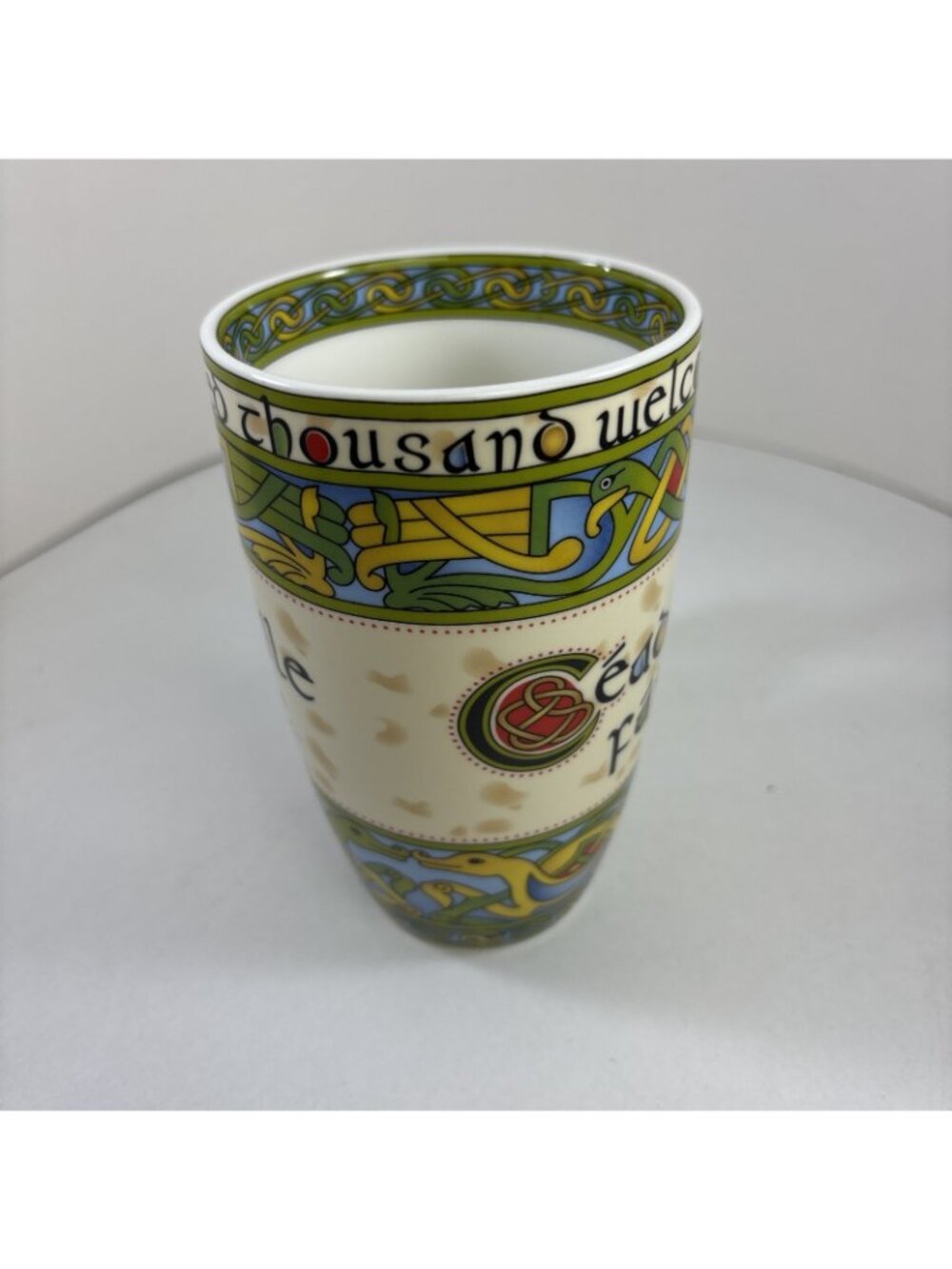 Irish Weave Ceramic Mug With by Clara Crafts ONE HUNDRED THOUSAND WELCOMES - Picture 2 of 6